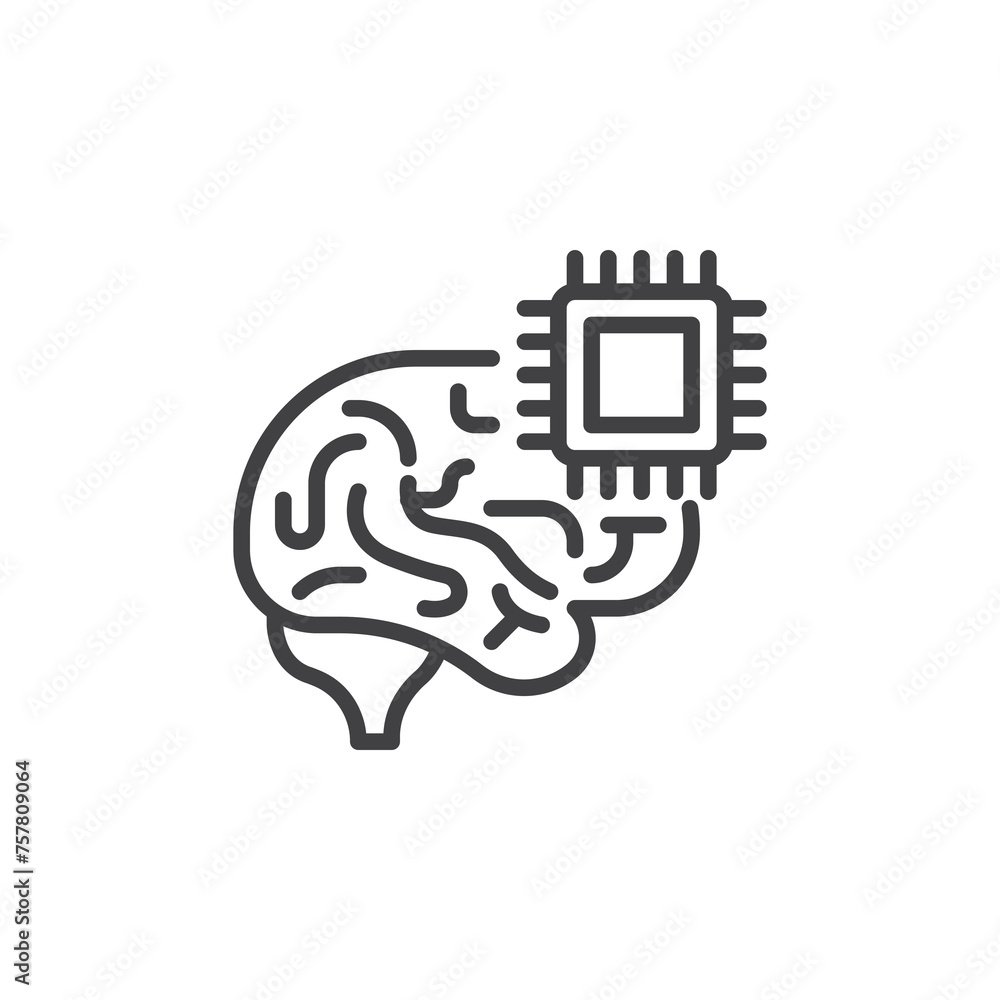 Poster Cognitive Computing line icon