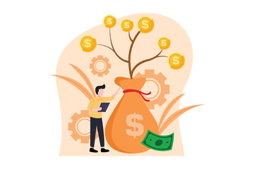Fototapeta premium Business Finance Flat Design Illustration
