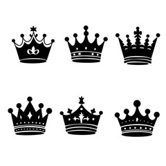 crown logo graffiti . Set of crown illustrations in sketching style. Hand drawn simple objects.	