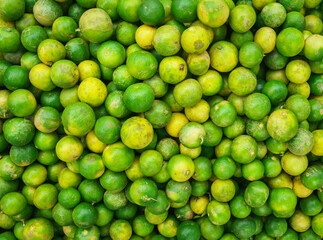 Lime citrus fruits in market.