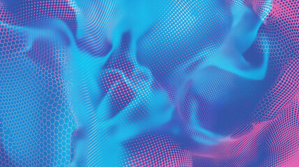 Naklejka premium Vector halftone smoke effect. Vibrant abstract background. Retro 80's style colors and textures.