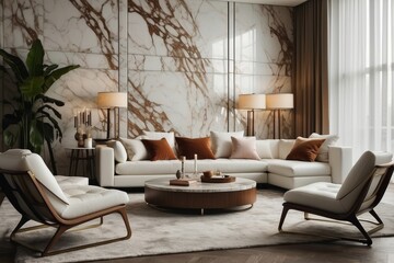 Chic Lounge Area with White Sofa