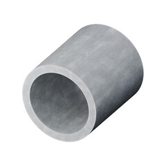 Precast concrete pipe isometric icon