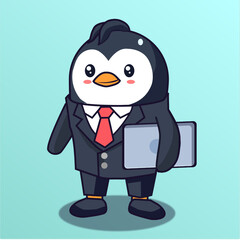 businessman pingwin mascot © Ricky