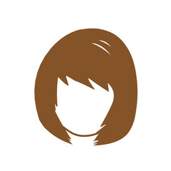 Vector design for a beautiful collection of women's hairdos, brown in color.