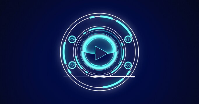 Image of scope scanning with play button and data processing on screen