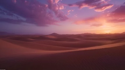 Selbstklebende Fototapeten Sunset over sand dunes in the desert © nataliia_ptashka