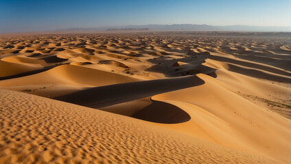 Fototapeta na wymiar An image of a vast desert with sand dunes.