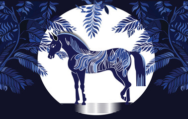 Queen Horse vector design art