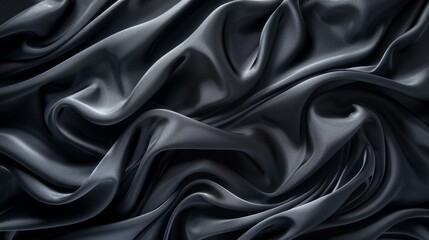 Obraz premium Black Silk Waves Abstract