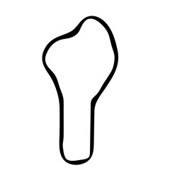 Benin country simplified map. Black ink smooth outline contour on white background. Simple vector icon