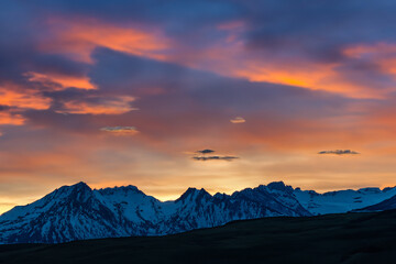 sunset at mountain background