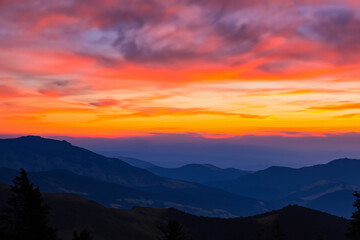 sunset at mountain background