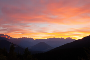 Fototapeta premium sunset at mountain background