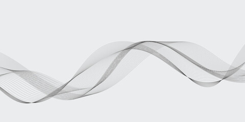 Abstract wave element for design. Digital frequency track equalizer. Stylized line art background. Vector illustration. Wave with lines created using blend tool. Curved wavy line, smooth stripe.