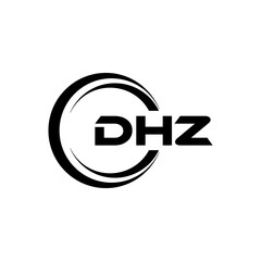 DHZ letter logo design in illustration. Vector logo, calligraphy designs for logo, Poster, Invitation, etc.