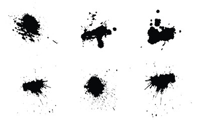Abstract vector splatter set black color background design. illustration vector design