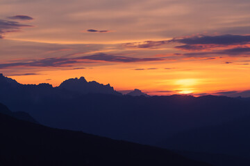 Fototapeta premium Sunset at mountain background