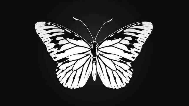 Butterfly on a black background. Flying butterfly
