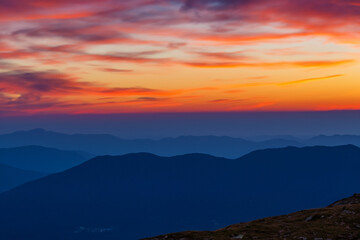 Fototapeta premium Sunset at mountain background