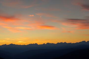 Naklejka na ściany i meble Sunset at mountain background