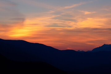 Fototapeta premium Sunset at mountain background