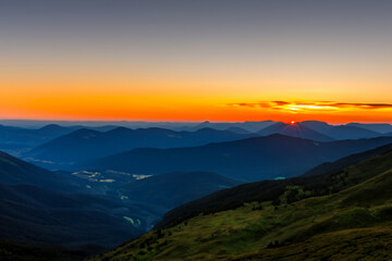 Sunset at mountain background