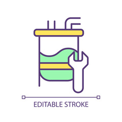 Fermentation process regulation RGB color icon. Organic materials bioprocessing. Microorganisms cultivation, bioreactor. Isolated vector illustration. Simple filled line drawing. Editable stroke