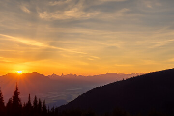 Sunset at mountain background