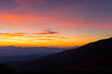 Fototapeta premium Sunset at mountain background