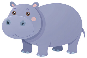cartoon hippopotamus on a transparent background