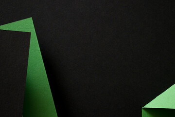 Black and green 3d background with copy space