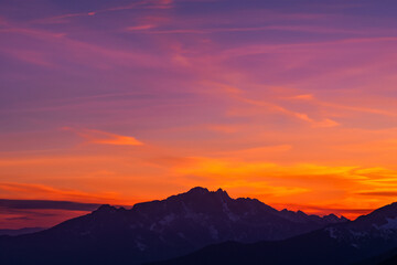 Fototapeta premium Sunset at mountain background