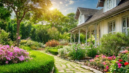 garden with flowers