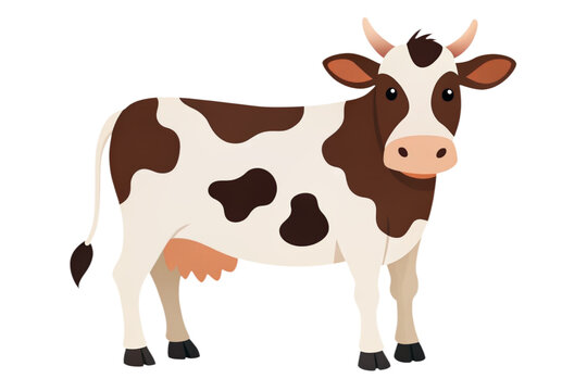 cartoon cow on a transparent background