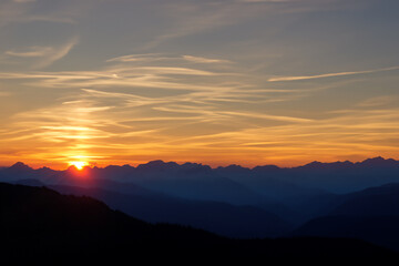 Fototapeta premium Sunset at mountain background