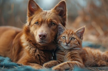 cute dog and cat