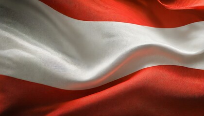 Austria flag waving national emblem, fullscreen