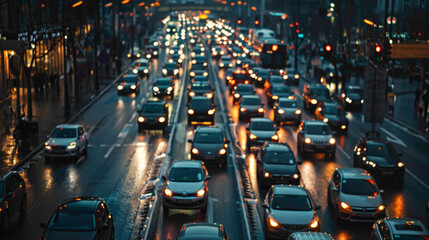 Fototapeta na wymiar traffic in the city at night.