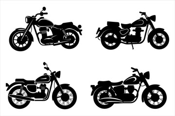 Motorcycle Bike Silhouette Bundle Set, motorcycle silhouette clip art, motorbike silhouette vector,