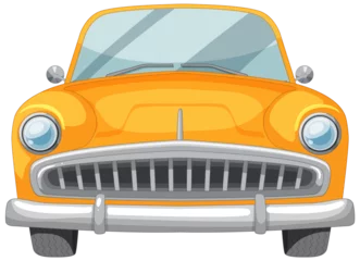 Foto auf Glas Vector illustration of a vintage orange car front. © GraphicsRF