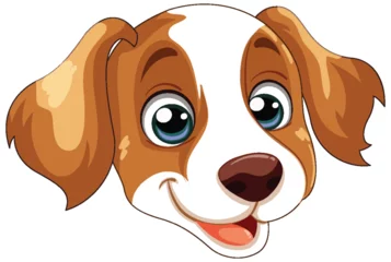 Foto op Plexiglas Cartoon of a happy, brown and white dog © GraphicsRF