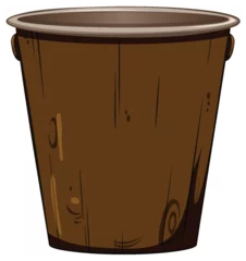 Fototapete Rund Vector graphic of a simple wooden bucket © GraphicsRF