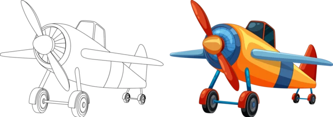 Garden poster Kids Vector illustration of a stylized cartoon airplane