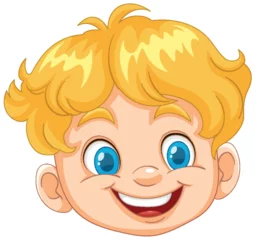 Fototapete Rund Bright-eyed boy with a joyful cartoon expression © GraphicsRF