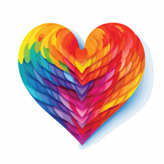 Rainbow Heart Clipart isolated on white background