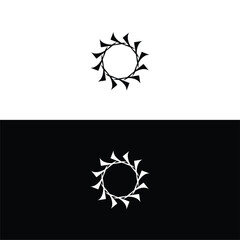 Circle attractive vector logo design . Black and white circle illustration icon