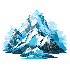 Snow Mountain Clipart Clipart isolated on white background