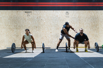 Group training in gym