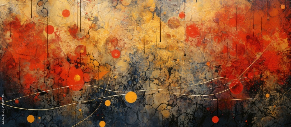 Poster an art piece capturing a vibrant natural landscape with an array of colors. it beautifully uses pain